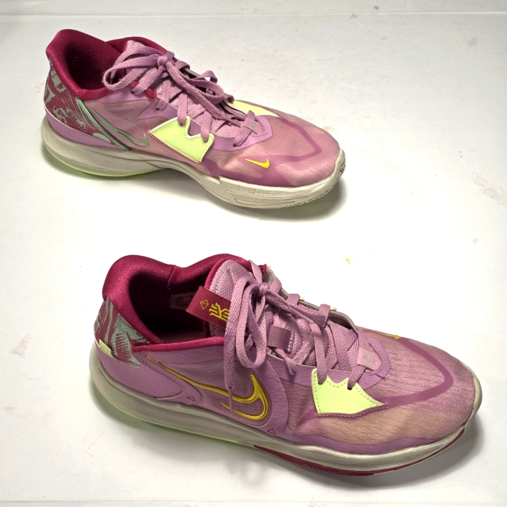 Nike Kyrie 5 Low Orchid Pink and Yellow Sneakers Size 11